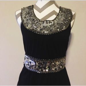 Anthro Flying Tomato Black Dress Silver Se…